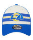 Фото #2 товара Men's Cream, Royal Los Angeles Rams Team Stripe Trucker 9FORTY Snapback Hat