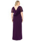 Фото #2 товара Plus Size Draped-Back Flutter-Sleeve Gown