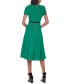Фото #6 товара Women's Short-Sleeve Belted Midi Dress