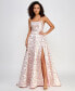 Фото #1 товара Juniors' Scoop-Neck Jacquard Ball Gown, Created for Macy's