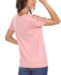 ფოტო #10 პროდუქტის Women's Keyhole Neck Cutout Short Sleeve Top