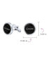 ფოტო #3 პროდუქტის GROOM Script Words Round Black White Shirt Cuff Links Groomsmen Party Gift Brass Bullet Hinge Back