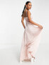 ASOS DESIGN twist front cami maxi dress in blush