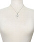 Cultured Freshwater Button Pearl (10mm) & Cubic Zirconia Cross 18" Pendant Necklace in Sterling Silver