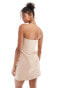 Miss Selfridge tailored bandeau button through mini dress in neutral