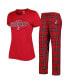 ფოტო #5 პროდუქტის Women's Red, Black Cincinnati Bearcats Badge T-shirt and Flannel Pants Sleep Set