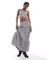 Reclaimed Vintage tie back crop top co-ord in black gingham