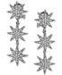 ფოტო #1 პროდუქტის Cubic Zirconia Triple Star Drop Earrings in Sterling Silver, Created for Macy's