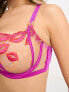 Фото #5 товара Ann Summers Fuller Bust Kiss Me Quick lips embroidered non padded balcony bra in pink