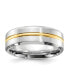 Фото #1 товара Cobalt Brushed Yellow IP-plated Center Beveled Edge Band Ring