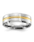 ფოტო #1 პროდუქტის Cobalt Brushed Yellow IP-plated Center Beveled Edge Band Ring