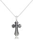ფოტო #1 პროდუქტის Men's Cross 24" Pendant Necklace in Stainless Steel