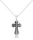 Фото #1 товара Men's Cross 24" Pendant Necklace in Stainless Steel