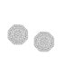 ფოტო #3 პროდუქტის Men's Diamond Octagon Cluster Stud Earrings (1/4 ct. t.w.) in 10k Gold