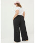 Фото #2 товара Plus Size Shirred Wide Leg Palazzo Trousers