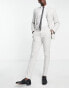 Фото #1 товара ASOS DESIGN skinny suit trousers in crosshatch in ice grey