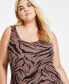 ფოტო #4 პროდუქტის Plus Size Zebra-Print Bodycon Midi Dress, Created for Macy's