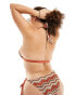 Фото #6 товара South Beach Curve embroidered triangle bikini top in rust