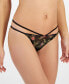 Фото #1 товара Women's Tropical Flowers Mesh Thong Underwear, Created for Macy's
