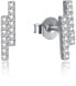Mini malistic silver earrings with clear zircons AGUP2269
