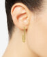 ფოტო #2 პროდუქტის Polished Tube J Hoop Earrings in 18k Gold-Plated Sterling Silver, Created for Macy's