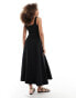 ASOS DESIGN seamed maxi tennis sundress in black