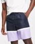 Farah – Murphy – Shorts in Marineblau mit Patchwork-Design