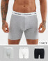 Calvin Klein Cotton Stretch 3 pack boxer briefs in black, white and grey - MULTI