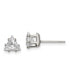 Stainless Steel Polished Triangle CZ Stud Earrings