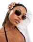 Фото #1 товара South Beach square aviator metal sunglasses in gold