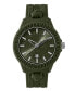 ფოტო #1 პროდუქტის Men's Watch 3 Hand Date Quartz Fearless Green Silicone Strap Watch 43mm