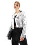 Фото #2 товара Bershka metallic biker jacket in silver