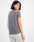 ფოტო #2 პროდუქტის Juniors' Crewneck Short-Sleeve Tie-Hem T-Shirt