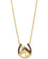 ფოტო #1 პროდუქტის Chocolate & Nude Diamond Horseshoe 19" Pendant Necklace (1/3 ct. t.w.) in 14k Gold
