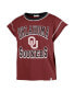 Women's Crimson Oklahoma Sooners Sound Up Maya Cutoff T-shirt