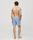 Фото #7 товара Men's Seersucker Striped Drawstring Swimsuit