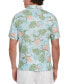 Men's Short Sleeve Button-Front Tropical Floral Print Shirt