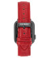 Фото #2 товара Ремешок для часов STEVE MADDEN женский красный из искусственной кожи с крокодильей отделкой, совместимый с Apple Watch 42/44/45/Ultra/Ultra 2