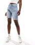 Фото #3 товара Levi's high waist ribcage bermuda denim shorts in light blue