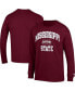 ფოტო #1 პროდუქტის Men's Maroon Mississippi State Bulldogs High Motor Long Sleeve T-shirt