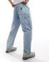 Фото #4 товара Pull&Bear carpenter cargo jeans in light blue