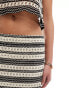 Фото #3 товара Object crochet midi skirt co-ord in mono stripe