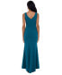 Women's Cascading-Ruffle Boat-Neck Gown