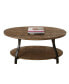 Steve Silver Denise 47" Oval Wood and Metal Cocktail Table