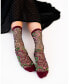 Women's Serpentine Floral Black Sheer Sock