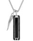 Men's Icon Black Onyx & Black Diamond (3/4 ct. t.w.) Pendant Necklace in Sterling Silver, 24" + 2" extender