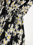 Фото #2 товара ASOS DESIGN plisse puff sleeve mini dress with elastic side tie in daisy
