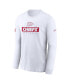 Men's White Kansas City Chiefs Sideline Performance Long Sleeve T-Shirt Белый, XL - фото #2