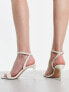 Stradivarius sling back heeled sandals in ecru