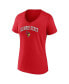 ფოტო #3 პროდუქტის Women's Red Illinois State Redbirds Evergreen Campus V-Neck T-shirt